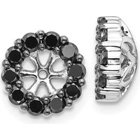 14K White Gold Black Diamond Earring Jackets with Cluster Design - 0.0303 Carats Total Diamond Weight by Monteluci Fine Jewelry