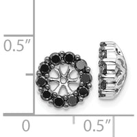 14K White Gold Black Diamond Earring Jackets with Cluster Design - 0.0303 Carats Total Diamond Weight by Monteluci Fine Jewelry