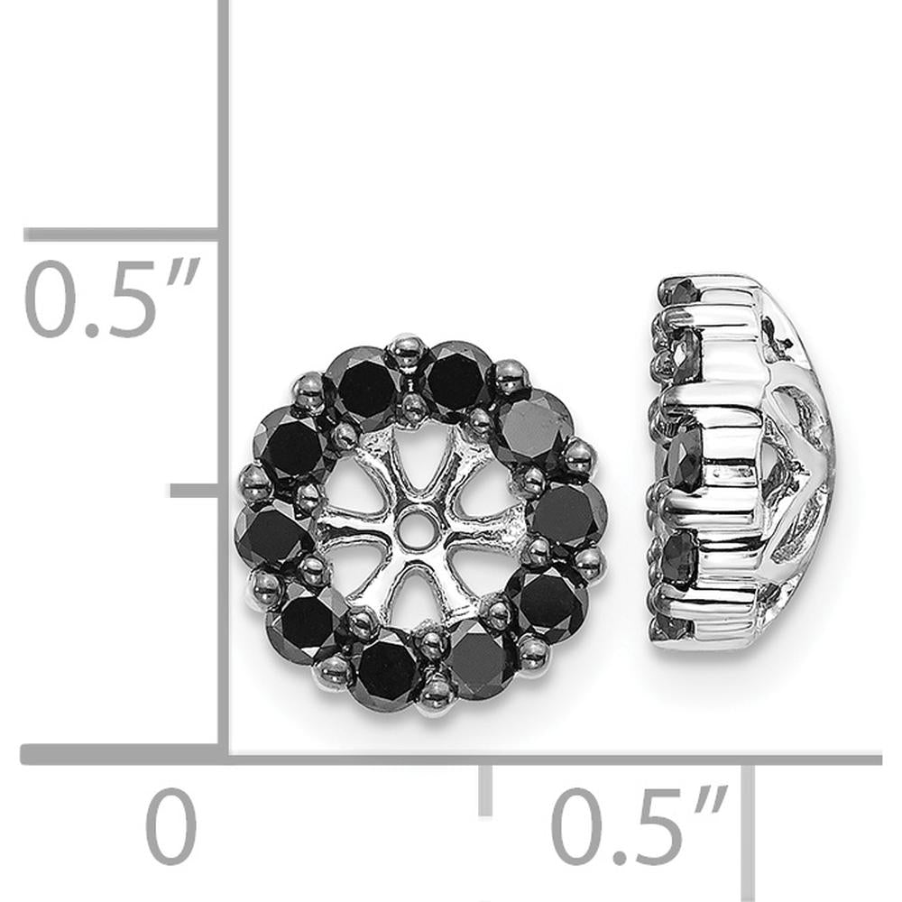 14K White Gold Black Diamond Earring Jackets with Cluster Design - 0.0303 Carats Total Diamond Weight by Monteluci Fine Jewelry