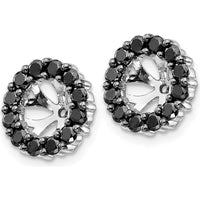 14K White Gold Black Diamond Earring Jackets with Round Cluster Design - 0.03 Carats Total Diamond Weight by Monteluci Fine Jewelry