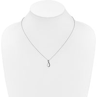14K White Gold Black Diamond Infinity Pendant Necklace - 0.005 Carat Total Diamond Weight by Monteluci Fine Jewelry