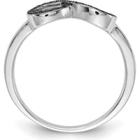 14K White Gold Black Diamond Infinity Ring with 27 Round Black Diamonds - 0.081 Carat Total Diamond Weight by 0