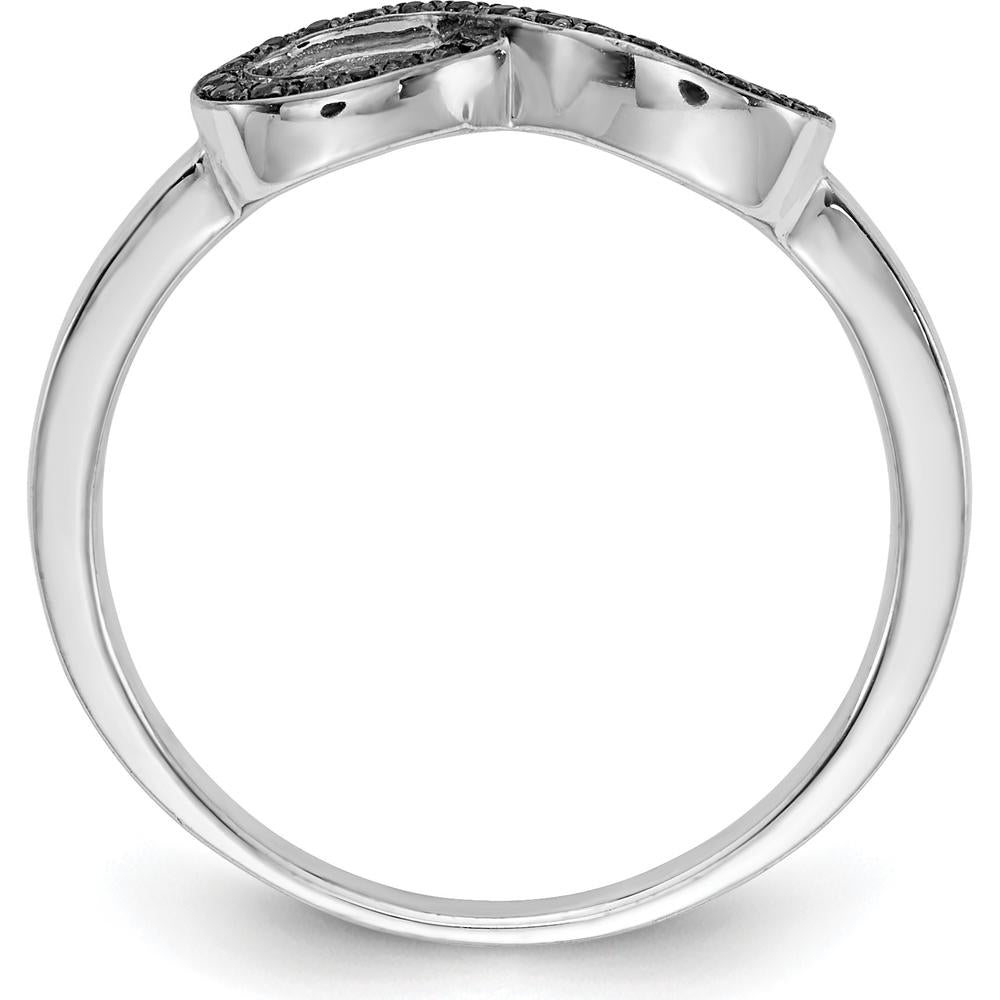 14K White Gold Black Diamond Infinity Ring with 27 Round Black Diamonds - 0.081 Carat Total Diamond Weight by 0