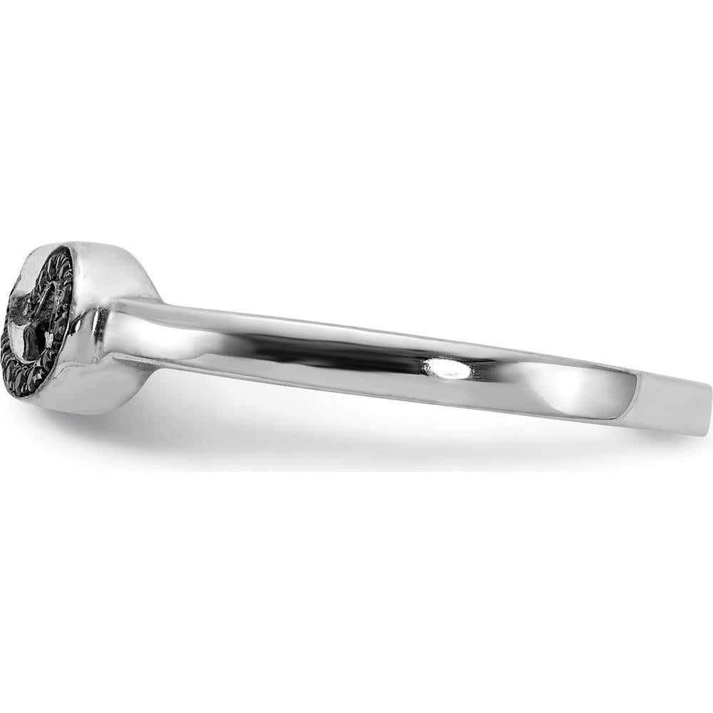14K White Gold Black Diamond Infinity Ring with 27 Round Black Diamonds - 0.081 Carat Total Diamond Weight by 0