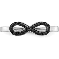 14K White Gold Black Diamond Infinity Ring with 27 Round Black Diamonds - 0.081 Carat Total Diamond Weight by 0