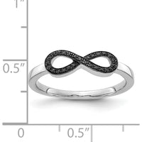 14K White Gold Black Diamond Infinity Ring with 27 Round Black Diamonds - 0.081 Carat Total Diamond Weight by 0