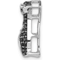 14K White Gold Black Diamond Penguin Slide Pendant - 1/5 Carat Total Diamond Weight by Monteluci Fine Jewelry