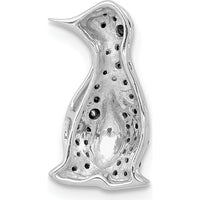 14K White Gold Black Diamond Penguin Slide Pendant - 1/5 Carat Total Diamond Weight by Monteluci Fine Jewelry