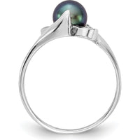 14K White Gold Black Freshwater Cultured Pearl Ring - 5.5mm by Monteluci Fine Jewelry
