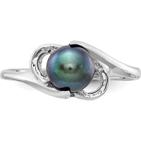 14K White Gold Black Freshwater Cultured Pearl Ring - 5.5mm by Monteluci Fine Jewelry