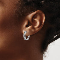 14K White Gold Blue and White Diamond Hinged Hoop Earrings - 0.47 Carat Total Diamond Weight by Monteluci Fine Jewelry