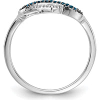 14K White Gold Blue and White Diamond Infinity and Heart Ring with Rhodium Accents - 0.24 Carat Total Diamond Weight by 0