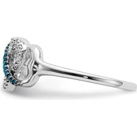 14K White Gold Blue and White Diamond Infinity and Heart Ring with Rhodium Accents - 0.24 Carat Total Diamond Weight by 0