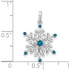 14K White Gold Blue and White Diamond Snowflake Pendant - 0.08 Carat Total Diamond Weight by Monteluci Fine Jewelry