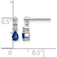 14K White Gold Blue Sapphire and Diamond Dangle Earrings - 0.25 Carat Total Sapphire Weight by Monteluci Fine Jewelry