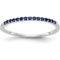 14K White Gold Blue Sapphire Band with 15 Round Natural Sapphires - 0.12 Carat Total Sapphire Weight by 0