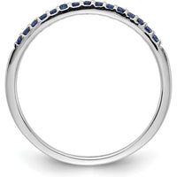 14K White Gold Blue Sapphire Band with 15 Round Natural Sapphires - 0.12 Carat Total Sapphire Weight by 0