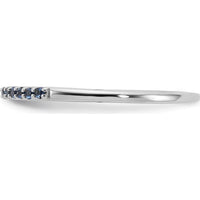 14K White Gold Blue Sapphire Band with 15 Round Natural Sapphires - 0.12 Carat Total Sapphire Weight by 0