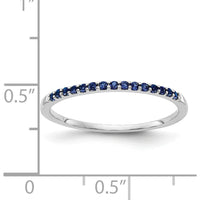 14K White Gold Blue Sapphire Band with 15 Round Natural Sapphires - 0.12 Carat Total Sapphire Weight by 0