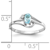 14K White Gold Blue Topaz and Diamond Ring - 0.30 Carat Blue Topaz, 0.012 Carat Diamond by Monteluci Fine Jewelry