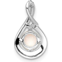 14K White Gold Blue Topaz & Opal Pendant with Diamond Accents - 0.35 Carat Total Opal Weight, 0.12 Carat Total Blue Topaz Weight, 0.003 Carat Total Diamond Weight by Oro Pregiato