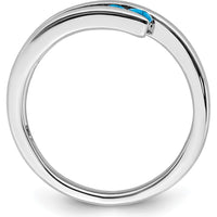 14K White Gold Blue Topaz Four-Stone Gemstone Ring - 0.358 Carat Total Blue Topaz Weight by 0