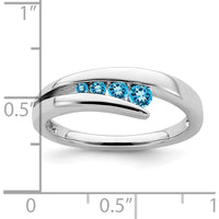 14K White Gold Blue Topaz Four-Stone Gemstone Ring - 0.358 Carat Total Blue Topaz Weight by 0