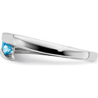 14K White Gold Blue Topaz Four-Stone Gemstone Ring - 0.358 Carat Total Blue Topaz Weight by 0
