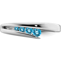 14K White Gold Blue Topaz Four-Stone Gemstone Ring - 0.358 Carat Total Blue Topaz Weight by 0