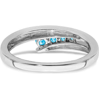 14K White Gold Blue Topaz Four-Stone Gemstone Ring - 0.358 Carat Total Blue Topaz Weight by 0