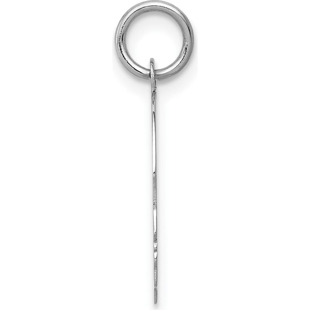 14K White Gold Boy Charm Pendant, Engravable, Polished Finish by Oro Pregiato