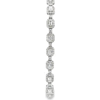 14K White Gold Bracelet with Halo-Set Emerald Cut Diamonds and Milgrain Details - 5.67 Carat Total Diamond Weight by Auriventus