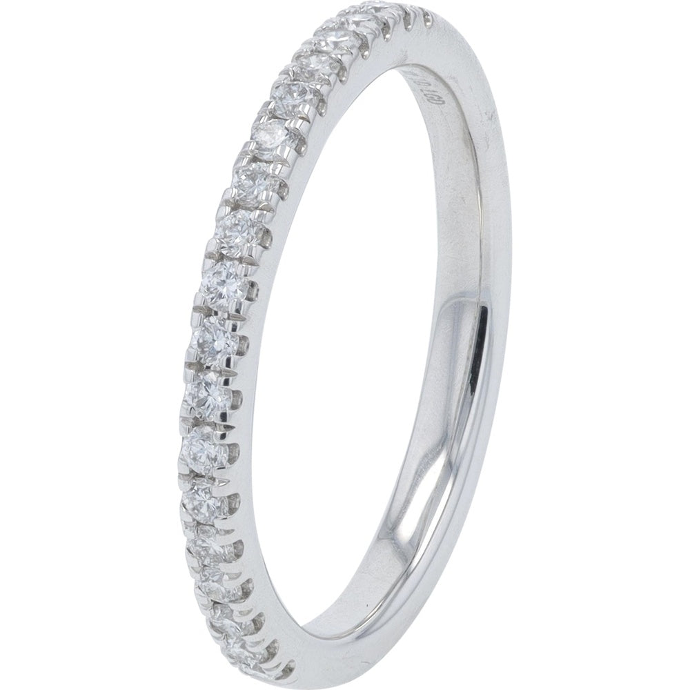 14K White Gold Bridal Set with 2.50 Carat Emerald Cut Lab Grown Diamond and 0.50 Carat Round Diamond Accents - 3.00 Carat Total Diamond Weight