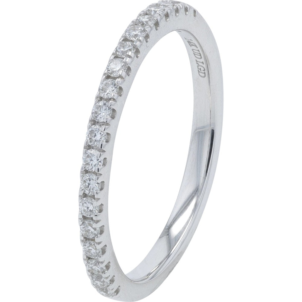 14K White Gold Bridal Set with 5.00 Carat Emerald Cut Lab Grown Diamond and Pavé Accents - 5.60 Carat Total Diamond Weight