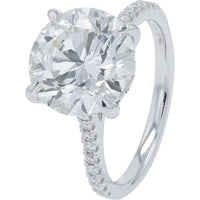 14K White Gold Bridal Set with 5.50 Carat Total Weight Lab-Grown Diamonds - 5.00 Carat Center H Color VVS2 Clarity