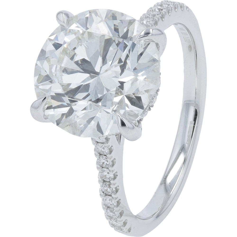 14K White Gold Bridal Set with 5.50 Carat Total Weight Lab-Grown Diamonds - 5.00 Carat Center H Color VVS2 Clarity