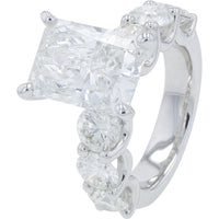 14K White Gold Bridal Set with 7.00 Carat Radiant Cut Lab Grown Diamond and Additional Accent Stones - 15.50 Carat Total Diamond Weight