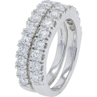 14K White Gold Bridal Set with Cushion Halo Round Lab Grown Diamonds - 5.00 Carat Total Diamond Weight