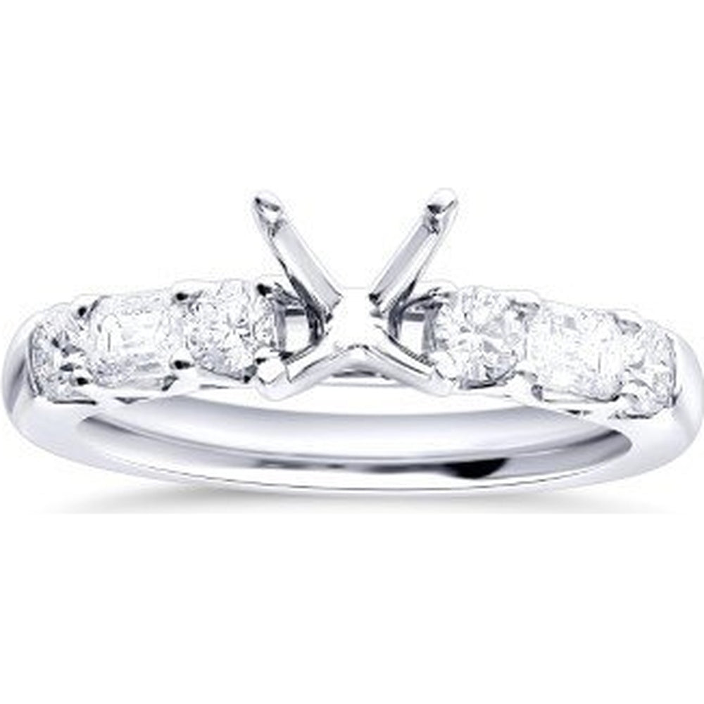 14K White Gold Bridal Set with Round Cut Diamonds - 2.30 Carat Total Diamond Weight by Auriventus