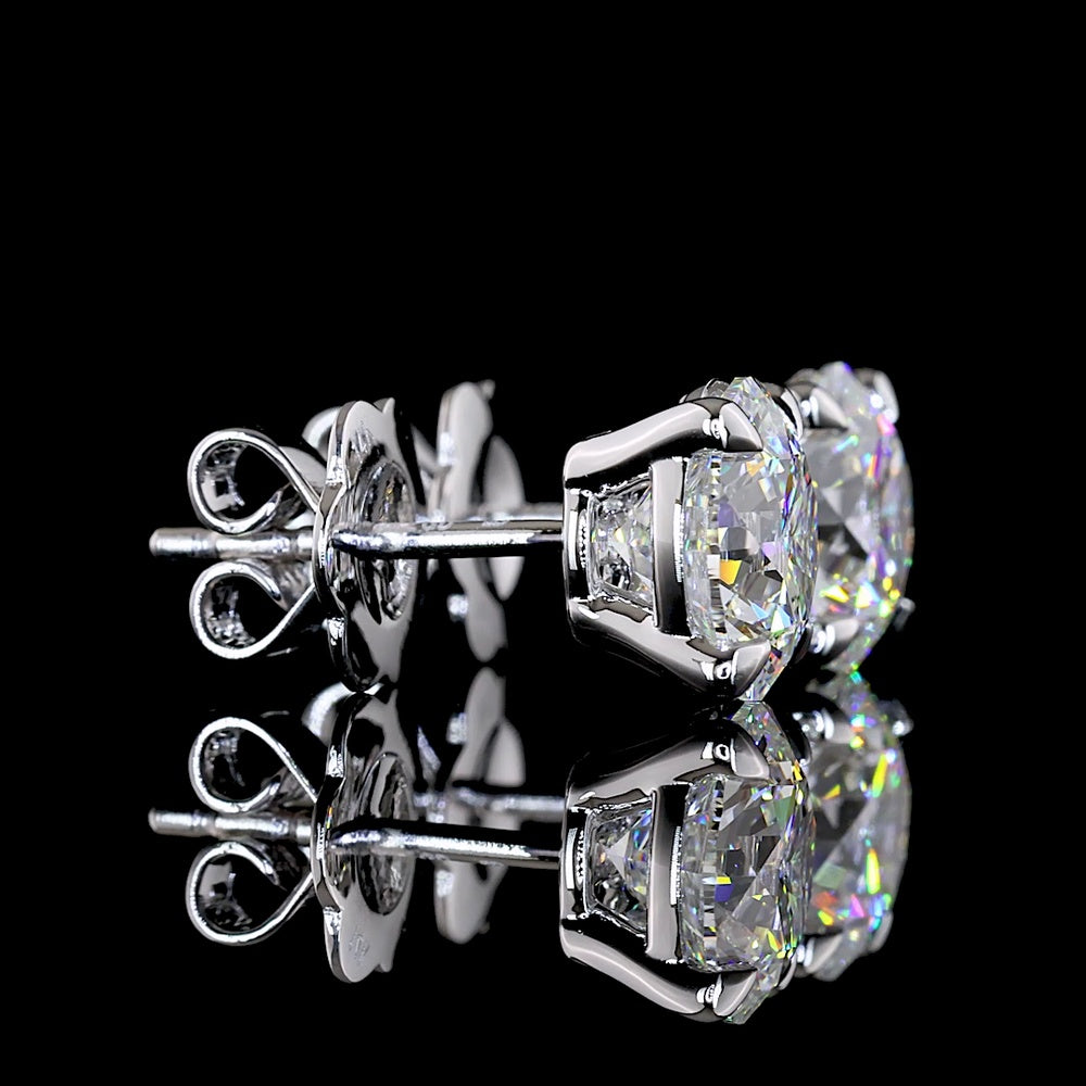 14K White Gold Brilliant Round Lab Diamond Stud Earrings - 3.04 Carat Total Weight (E-F Color, VS1 Clarity) - Covaloro Fine Jewelry