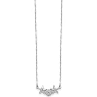 14K White Gold Brushed and Polished Sand Dollar and Starfish 17" Necklace with Rhodium Plating by 0
