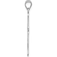 14K White Gold Budded Cross Pendant - 30mm Length by Oro Pregiato