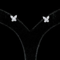 14K White Gold Butterfly Motif Stud Earrings with Marquise and Round Lab Diamonds - Total 1.17 Carat Weight, E-F VS Clarity - Covaloro Fine Jewelry