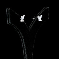 14K White Gold Butterfly Motif Stud Earrings with Marquise and Round Lab Diamonds - Total 1.17 Carat Weight, E-F VS Clarity - Covaloro Fine Jewelry