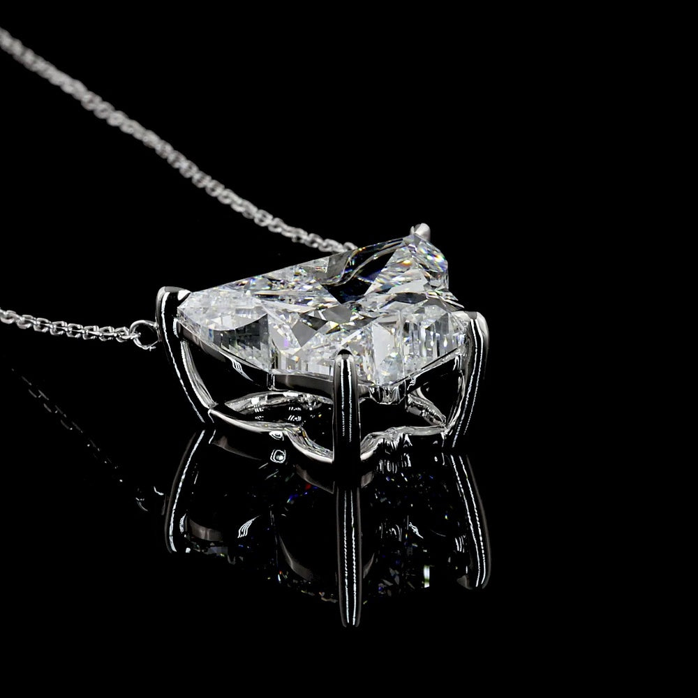 14K White Gold Butterfly Shape Pendant with 8.86 Carat Lab-Grown Diamond - E-F VS1 Clarity - Covaloro Fine Jewelry