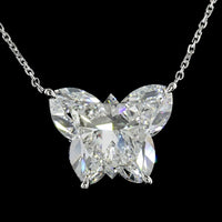 14K White Gold Butterfly Shape Pendant with 8.86 Carat Lab-Grown Diamond - E-F VS1 Clarity - Covaloro Fine Jewelry