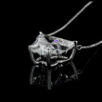 14K White Gold Butterfly Shape Pendant with 8.86 Carat Lab-Grown Diamond - E-F VS1 Clarity - Covaloro Fine Jewelry