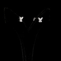 14K White Gold Butterfly Stud Earrings with Marquise and Brilliant Cut Lab Diamonds - 1.36 Carats Total Diamond Weight - Covaloro Fine Jewelry