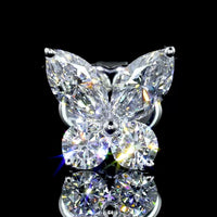 14K White Gold Butterfly Stud Earrings with Marquise and Brilliant Lab Diamonds - 1.20 Carat Total Weight - Covaloro Fine Jewelry