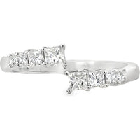 14K White Gold Bypass Fashion Ring with Prong-Set Princess Cut Diamonds - 0.57 Carat Total Diamond Weight by Auriventus